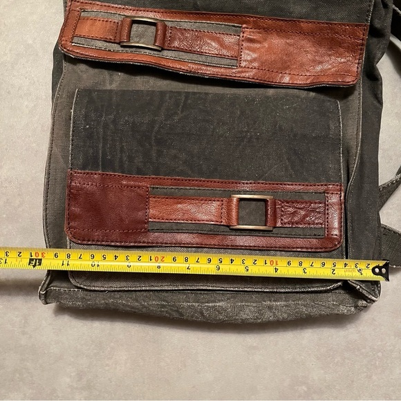 Mona B Canvas Laptop Backpack. Leather accents. "PARKER” - Picture 9 of 9